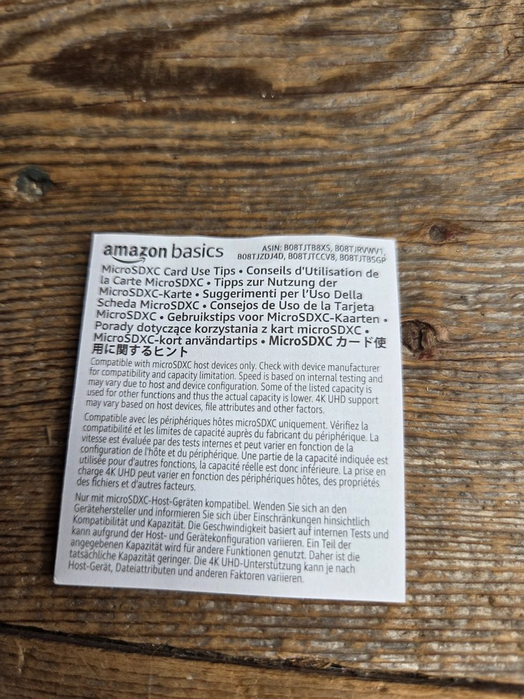 Amazon Basics 128GB Micro SDXC Memory Card with Full Size Adapter, A2 NEW Open