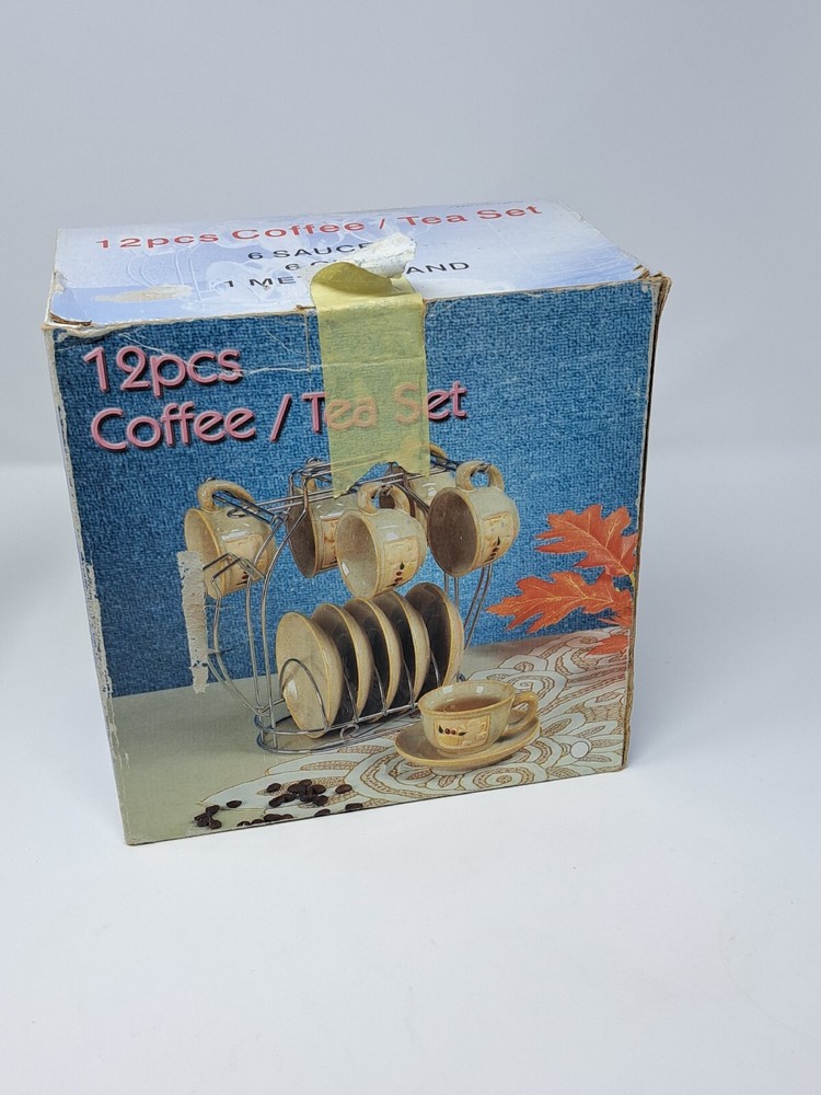 12 Piece Miniature Coffee - Tea Set with Caddy