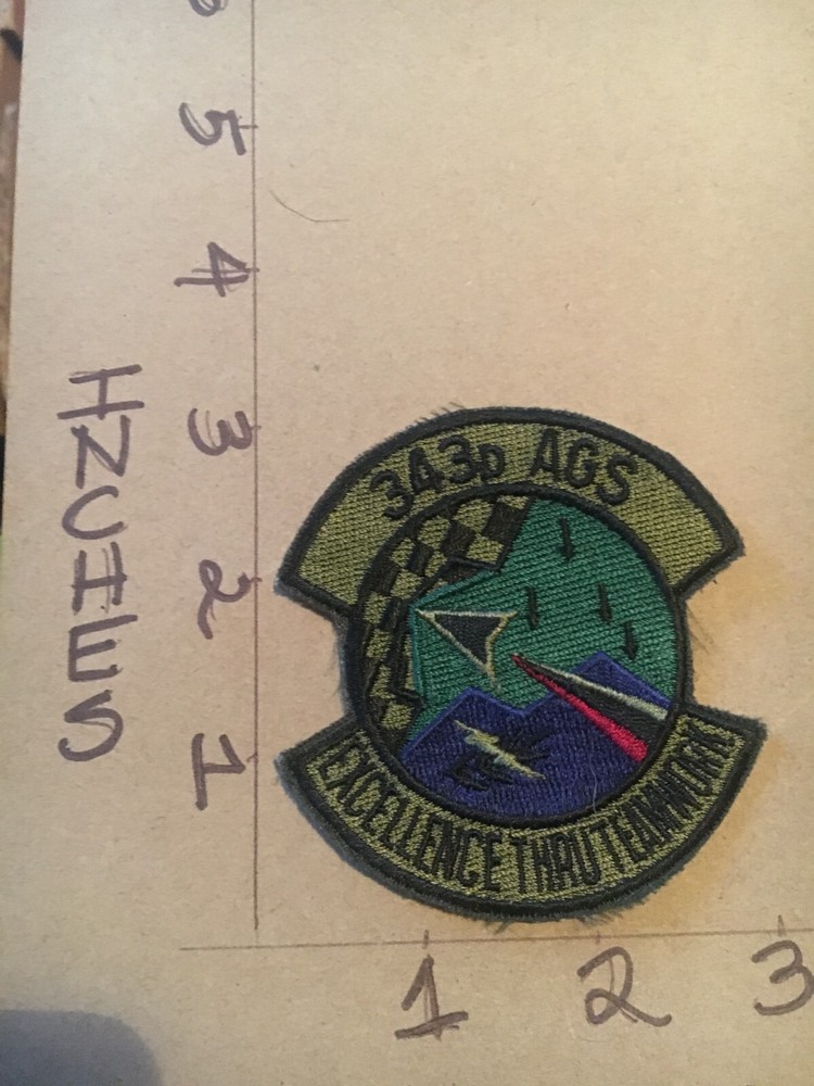 USAF 343rd AGS Squadron subdued patch 5/3/25