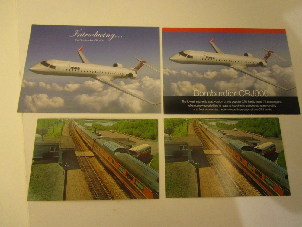 MESABA Airlines CRJ-900 DATA Card-Original + INTRODUCING CRJ900  + 2