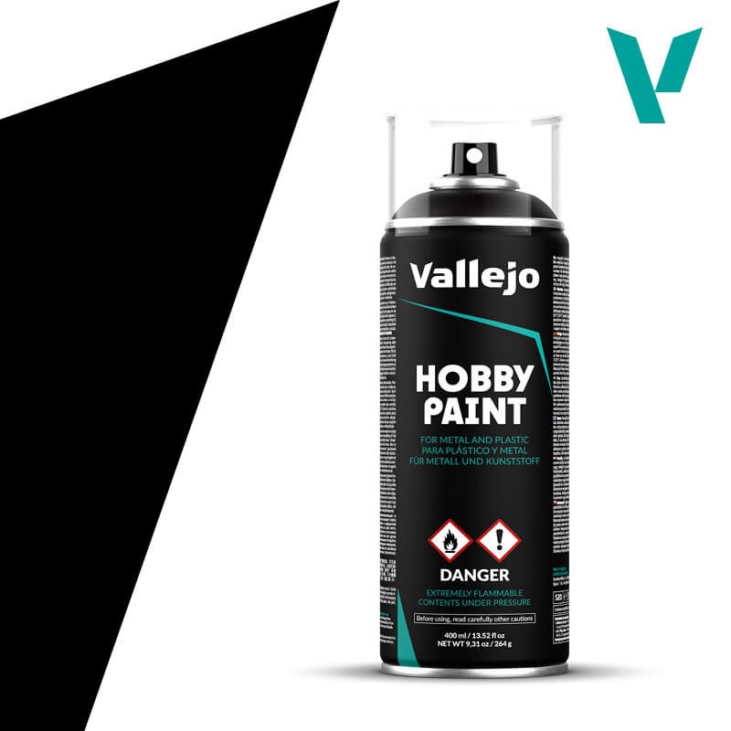Vallejo Basic Black Primer Spray Paint 400ml VLJ28012
