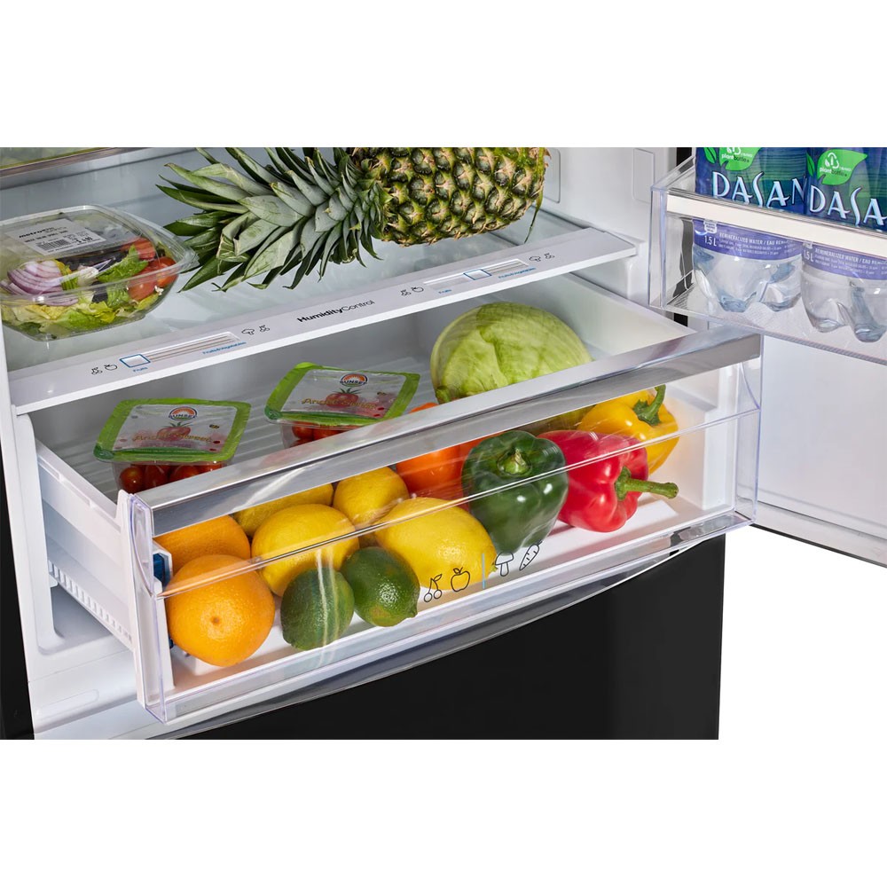 UNIQUE Classic Retro 455L 17 cu. ft. Bottom Mount Refrigerator - Matte Black