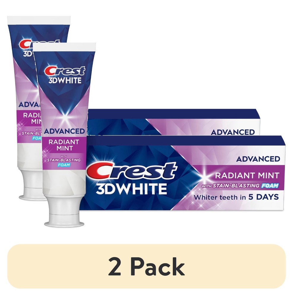 Crest 3D White Advanced Radiant Mint Toothpaste 2.4 oz each 2 pk