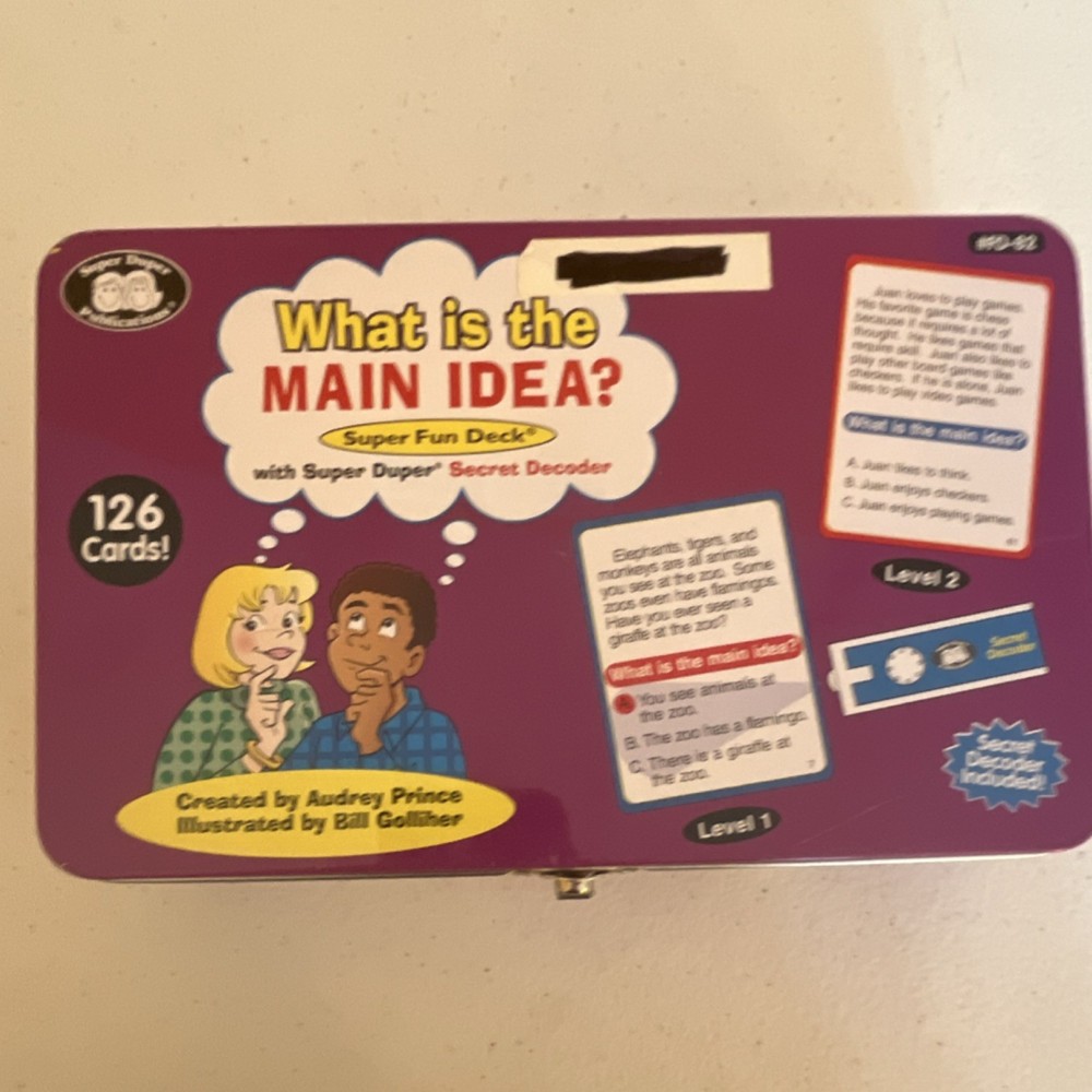 Super Duper Publications What is the Main Idea? Fun Deck Decoder FD82 Ages 4-11