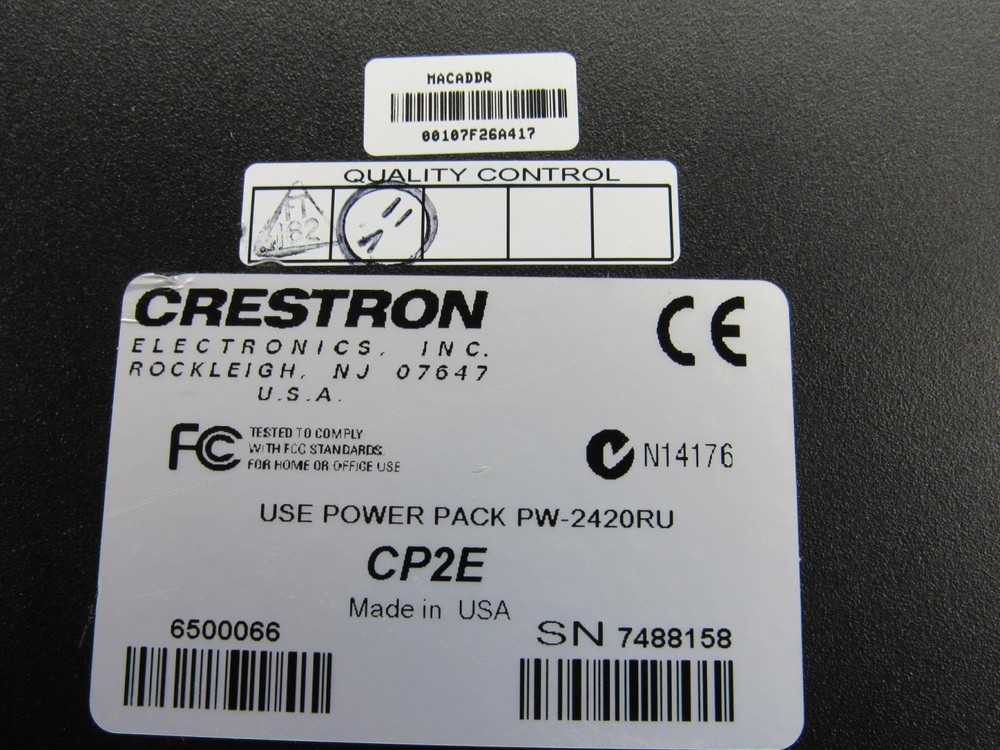 Crestron CP2E 2-Series Integrated AV System Processor Controller - Black