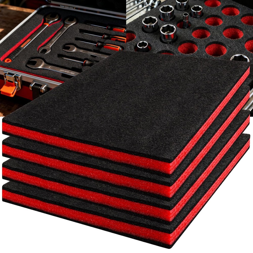 16x12x1 Inch Foam Pad Sheets for Tool Boxes, Hard Cases, Socket Organizers