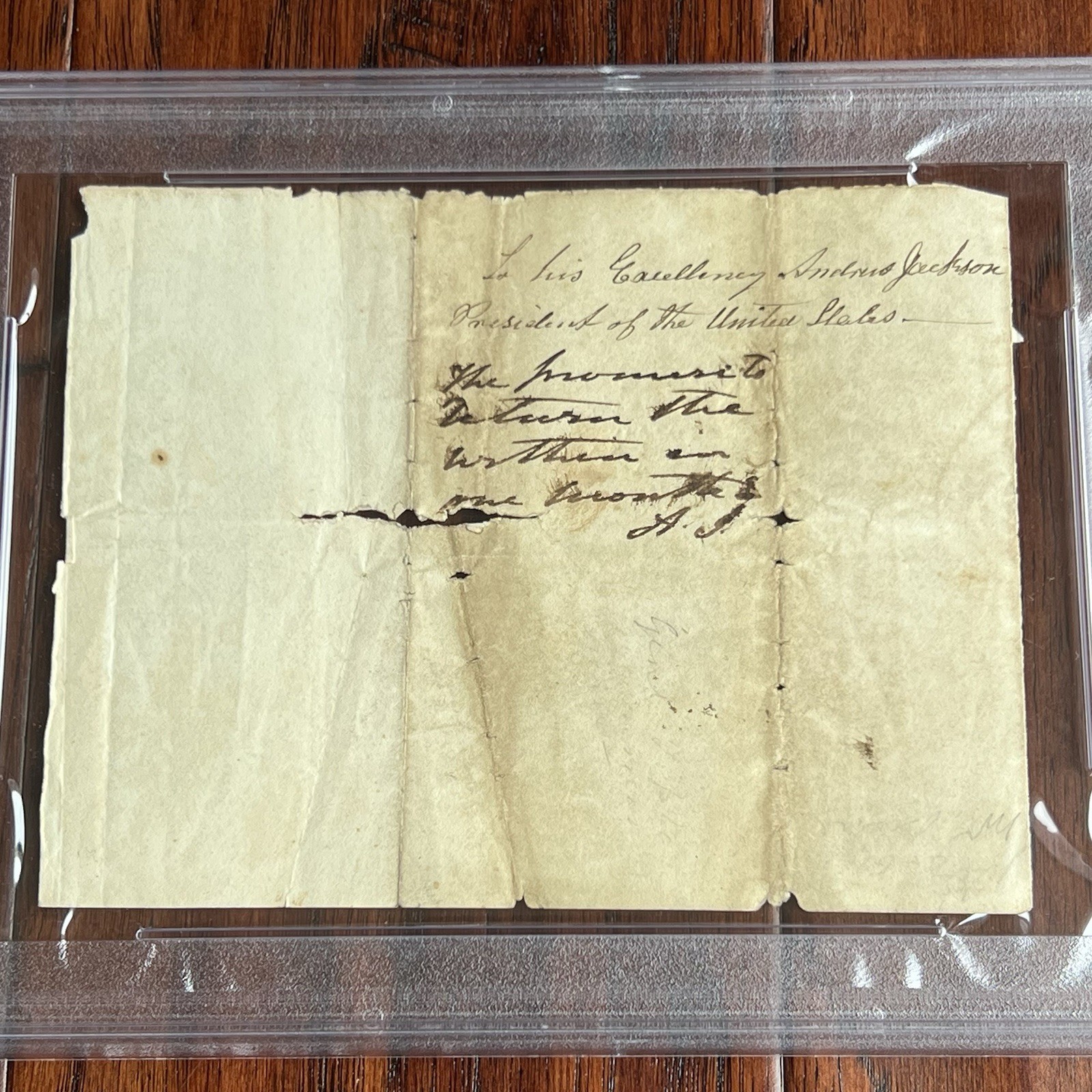 ANDREW JACKSON * PSA * Autograph HANDWRITTEN NOTE Signed AS PRESIDENT