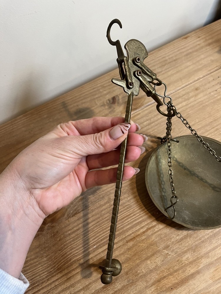 Vintage Solid Brass Hanging Weighing Beam Balance