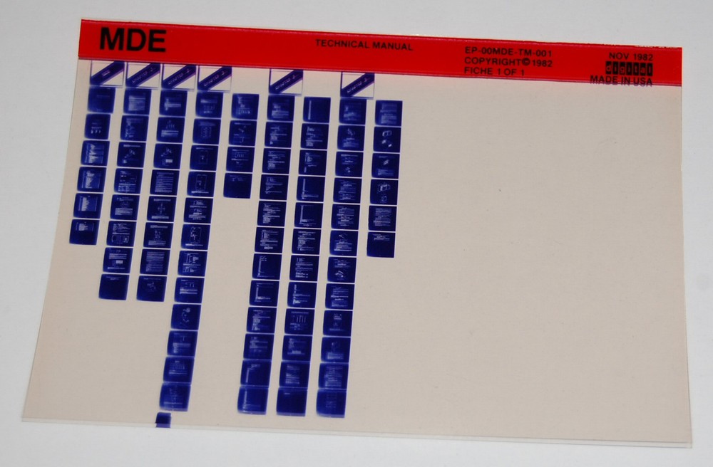 DEC MDE Technical Manual, Microfiche