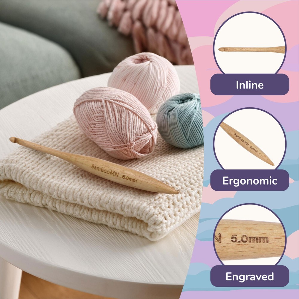 JubileeYarn Ergonomic Bamboo Crochet Hooks