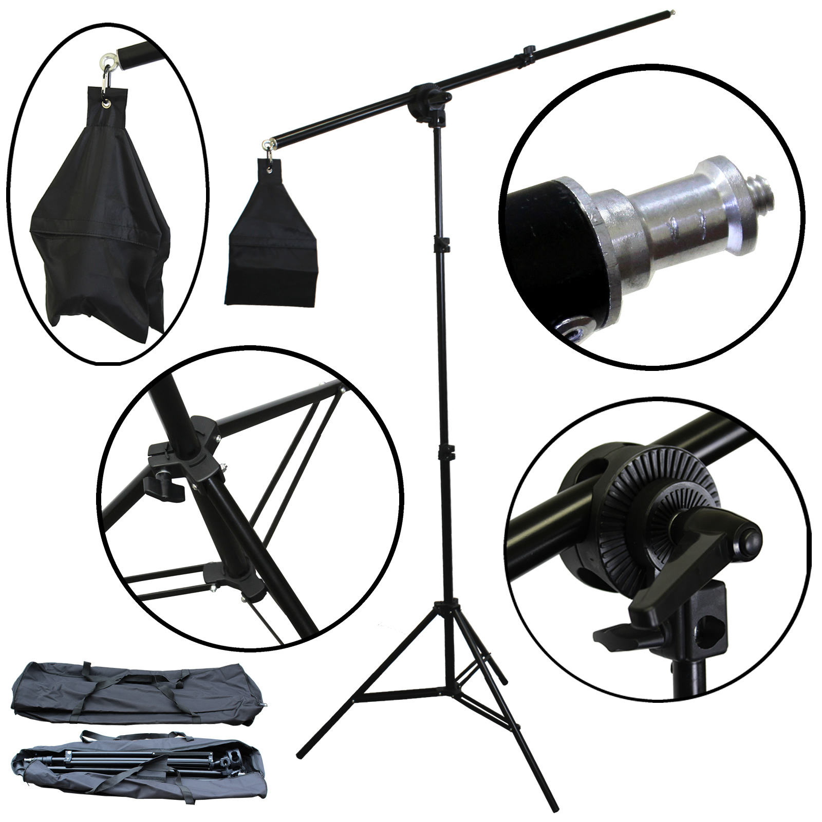 NEW Premium Boom Set Studio Photography with Light Stand Carrying Bag US SELLER