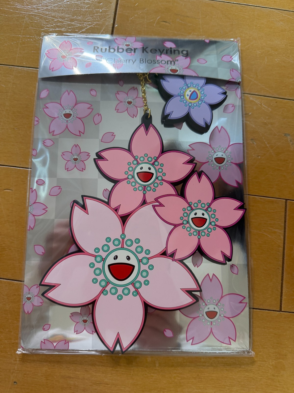 Takashi Murakami Cherry Blossom Rubber Keyring Kaikai Kiki Sakura Flower Keychai