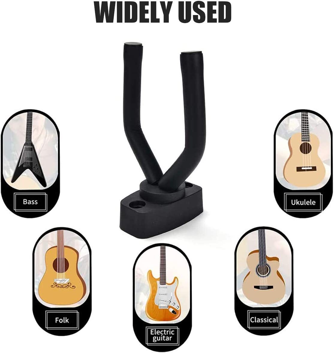 4Pack Wall Mount Guitar Hanger Hook Holder Display Stand Fits Mandolin Ukulele