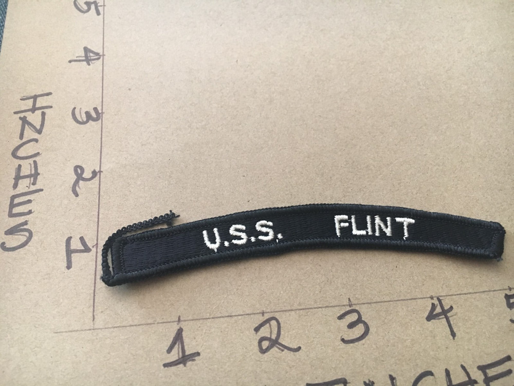 US NAVY SHOULDER STRIP TAB rocker Patch USS Flint