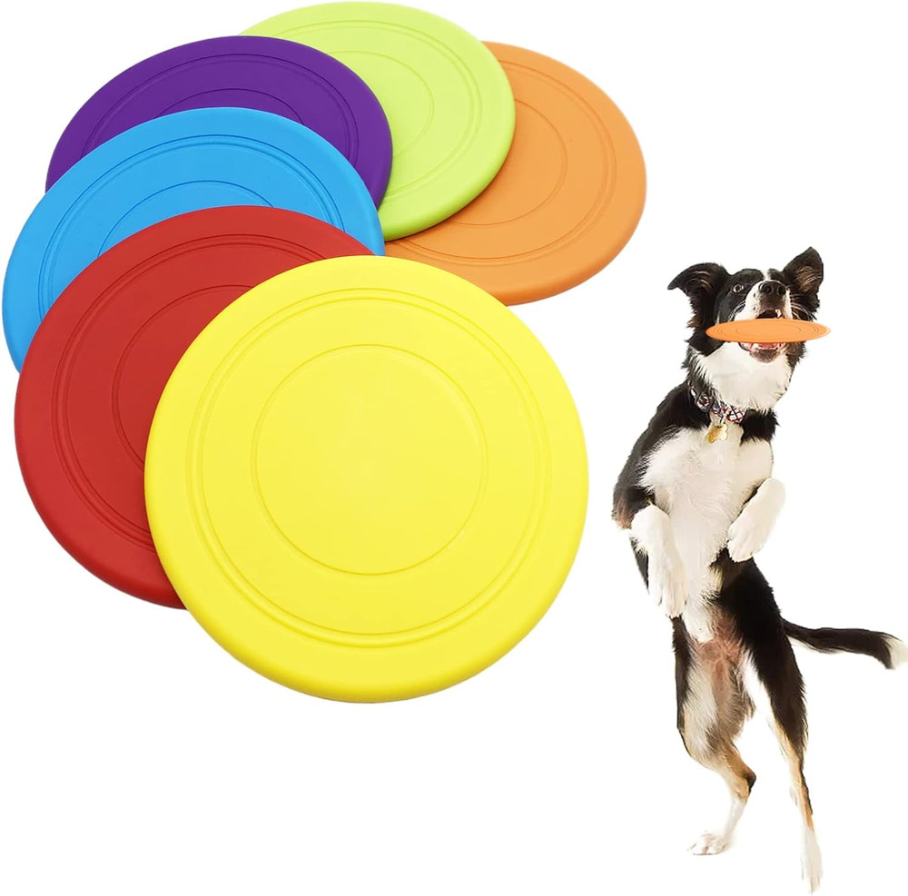 6 Pack Dog Flying Discs - Interactive, Soft Floating Saucer for Small, Medium Do
