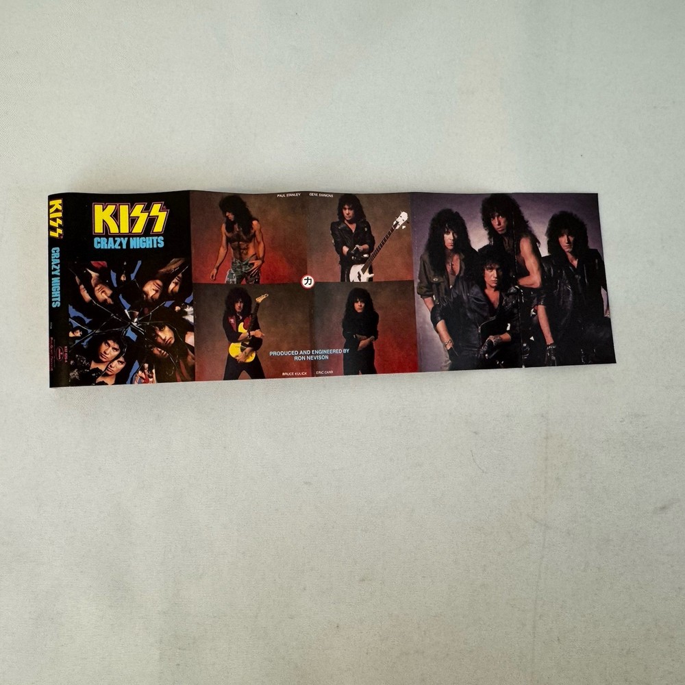 Kiss Crazy Nights Cassette Insert J-Card 1987 PolyGram 832 626-4 Lyrics Sheet