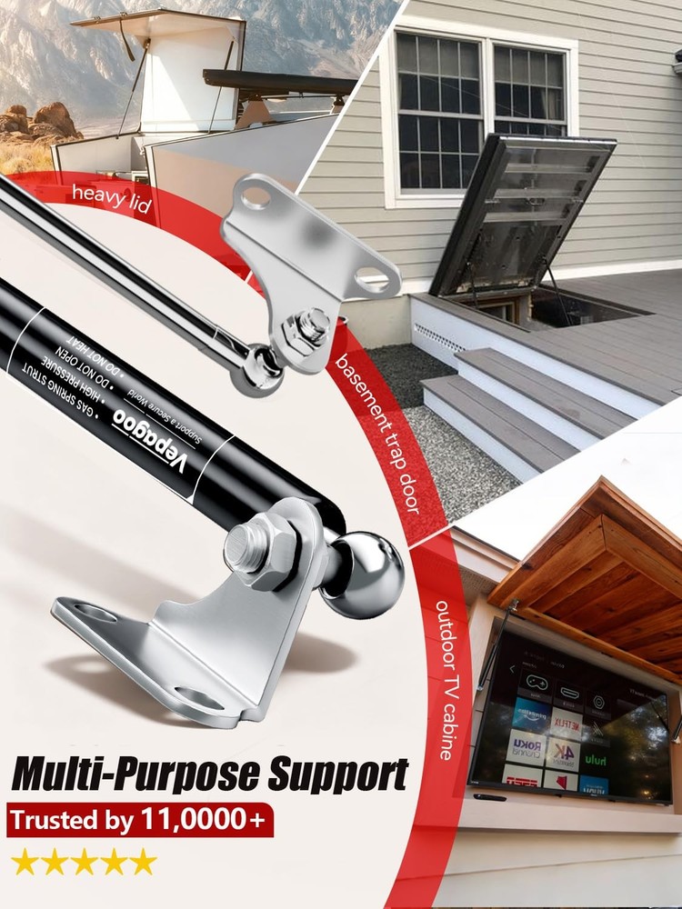 Gas Struts 20 Inch 100 lb with Brackets 2pc
