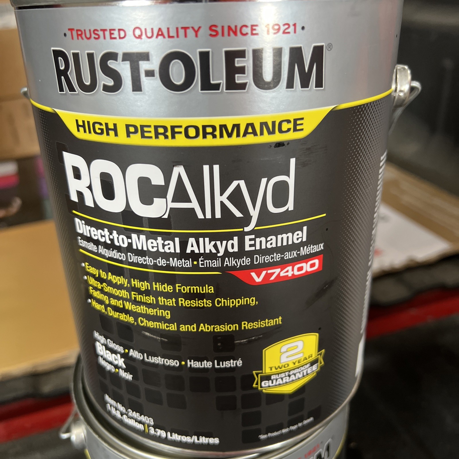 Rustoleum High Performance Rocalkyd Metal Enamel 1 Gallon High Gloss Black