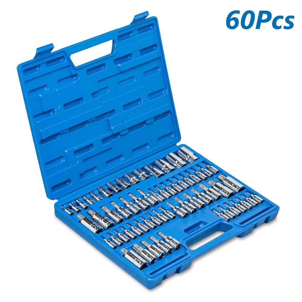 60Pcs Master Torx Socket Set Tamper Proof Security Bits Plus External Star
