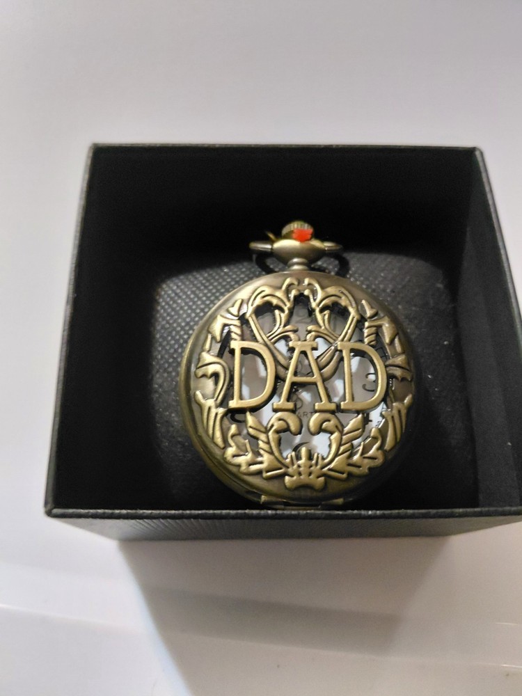 DAD Cut out bronze Pocket Watch