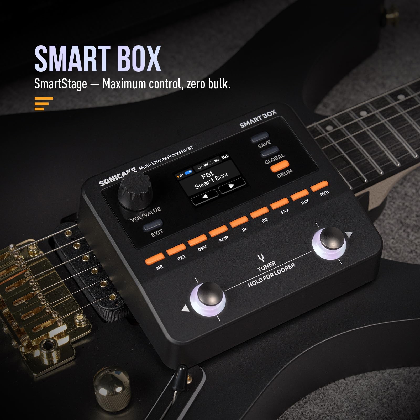 QME-20 Smart Box - Multi Effects Pedal for Guitar with 130+ Effects, NAM/IR S...