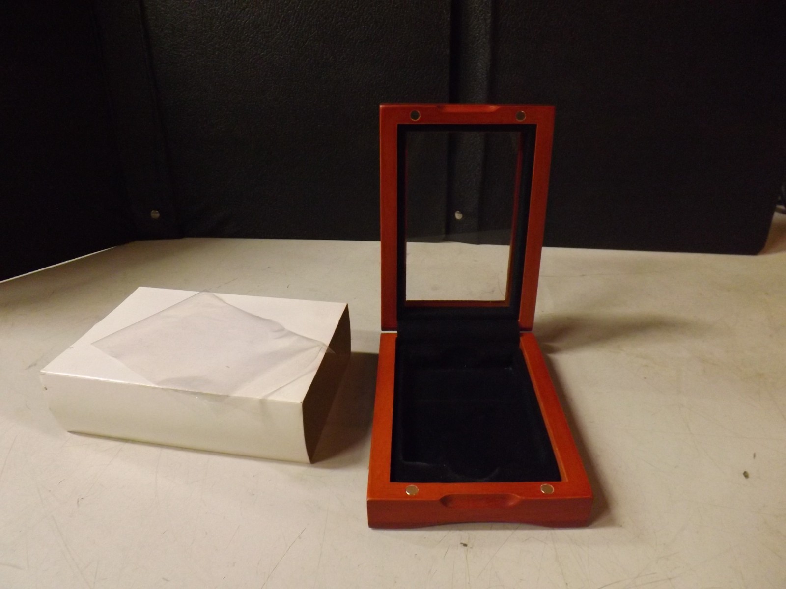 Wooden Display Box with Glass Window for Single Graded Coin Slab