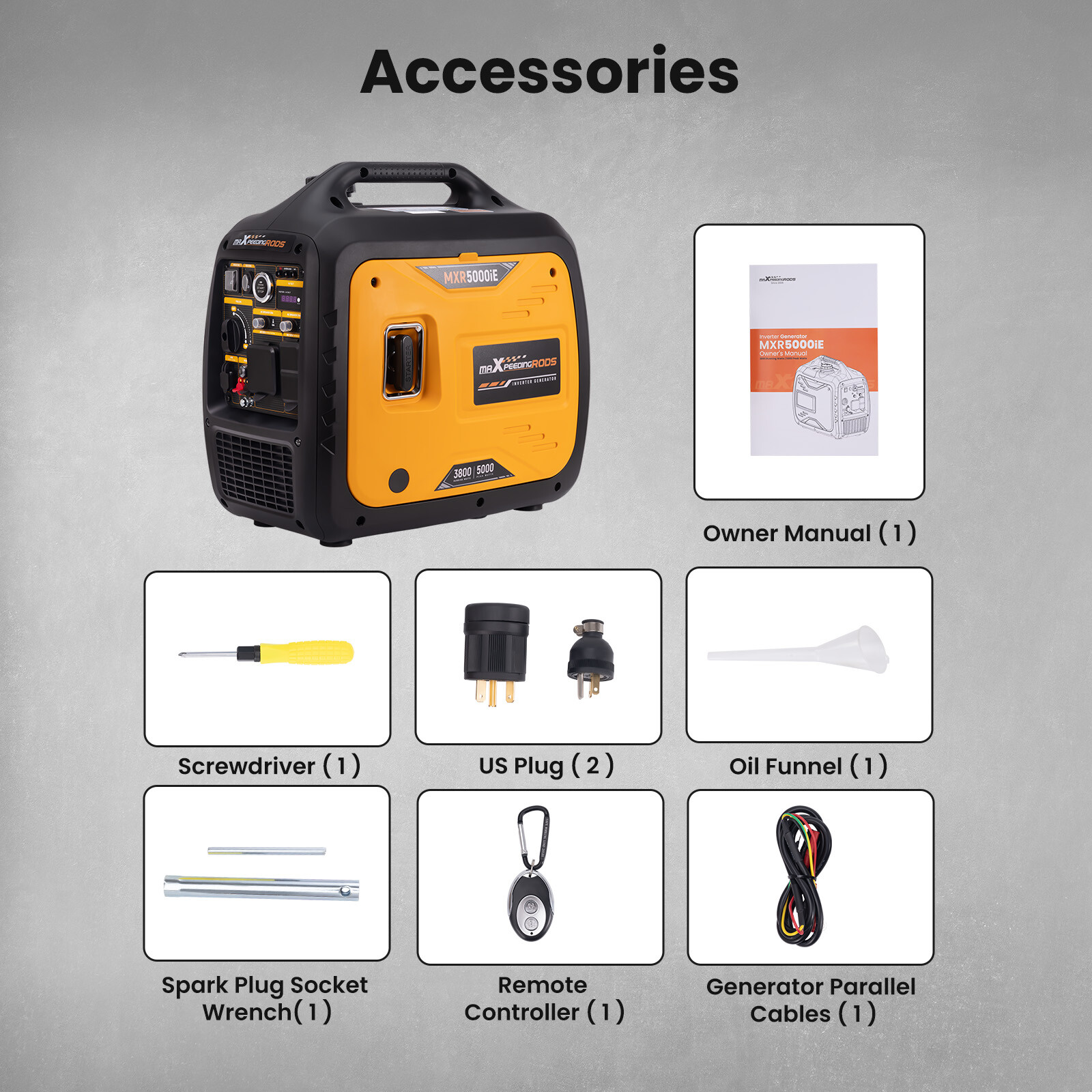 Gas Powered Generator 5000W Peak Digital Display Electric Remote Start RV Ready