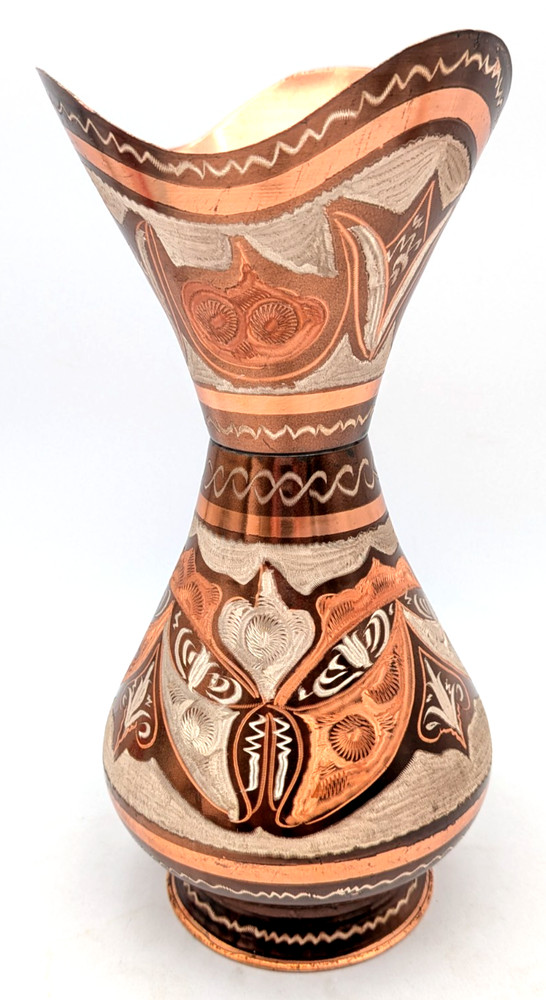 Turkish Etched Copper Vase