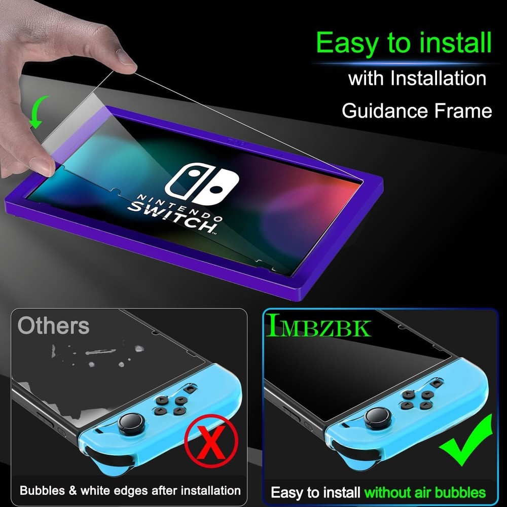 4 Pack Screen Protector for Nintendo Switch 2017 with 2 Pack Controller Cover