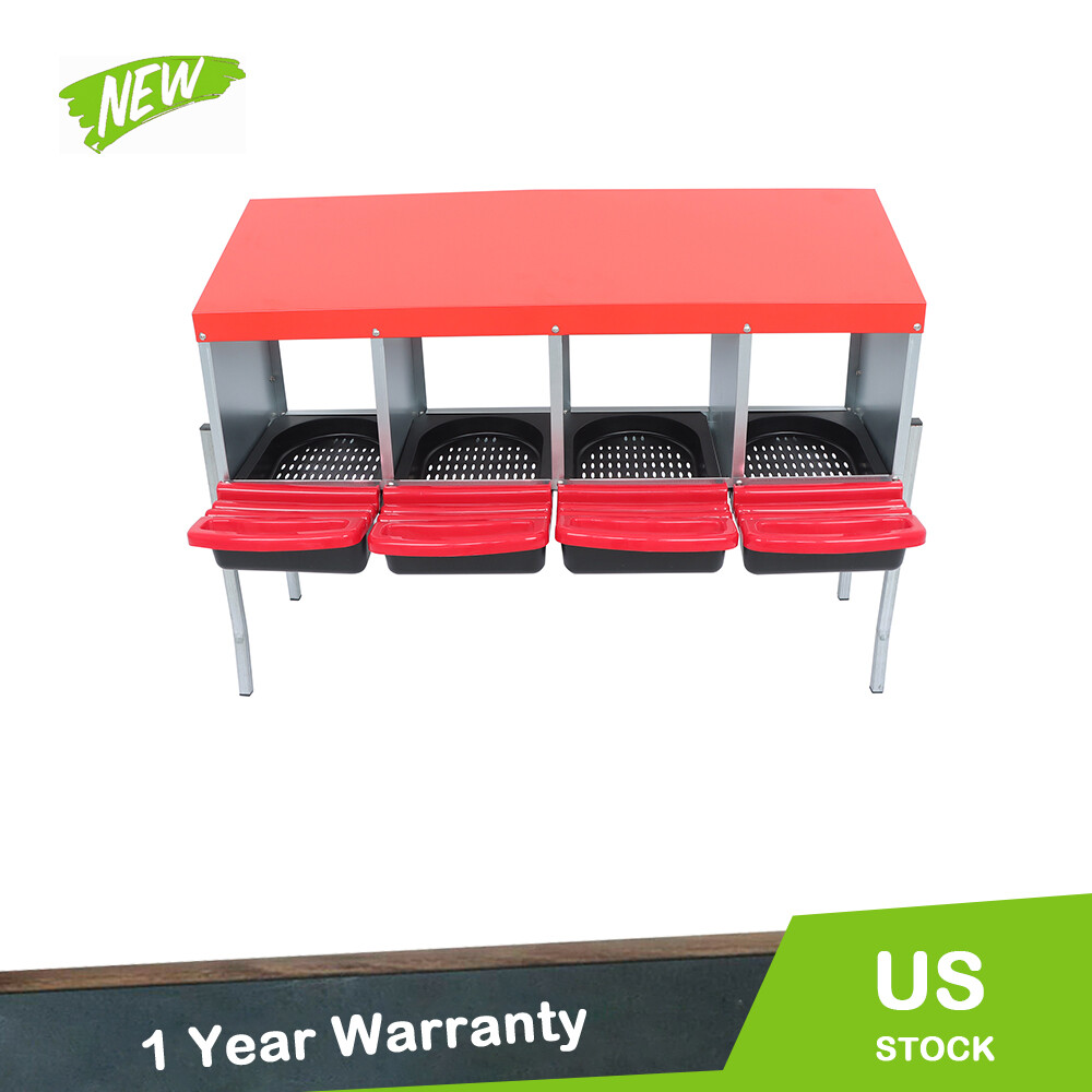 4 Hole Chicken Nesting Box Hen Laying Boxes Roll Away Nesting Box for Laying Egg