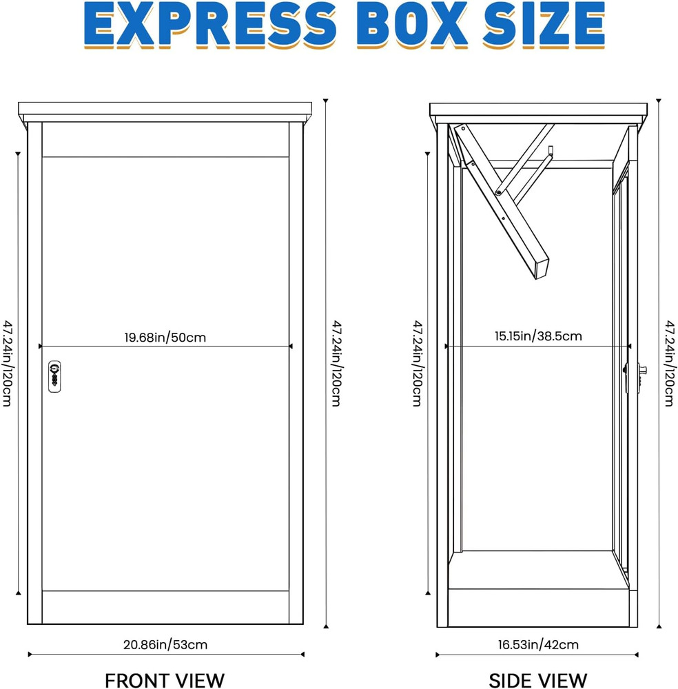 Package Delivery Boxes for Outside, Extra Large Parcel Drop Box with Combination