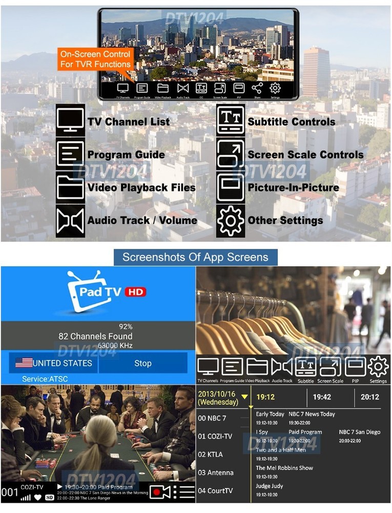 Digital ATSC TV Tuner Dongle For Android-Based Tablet Smartphone Android TV Box