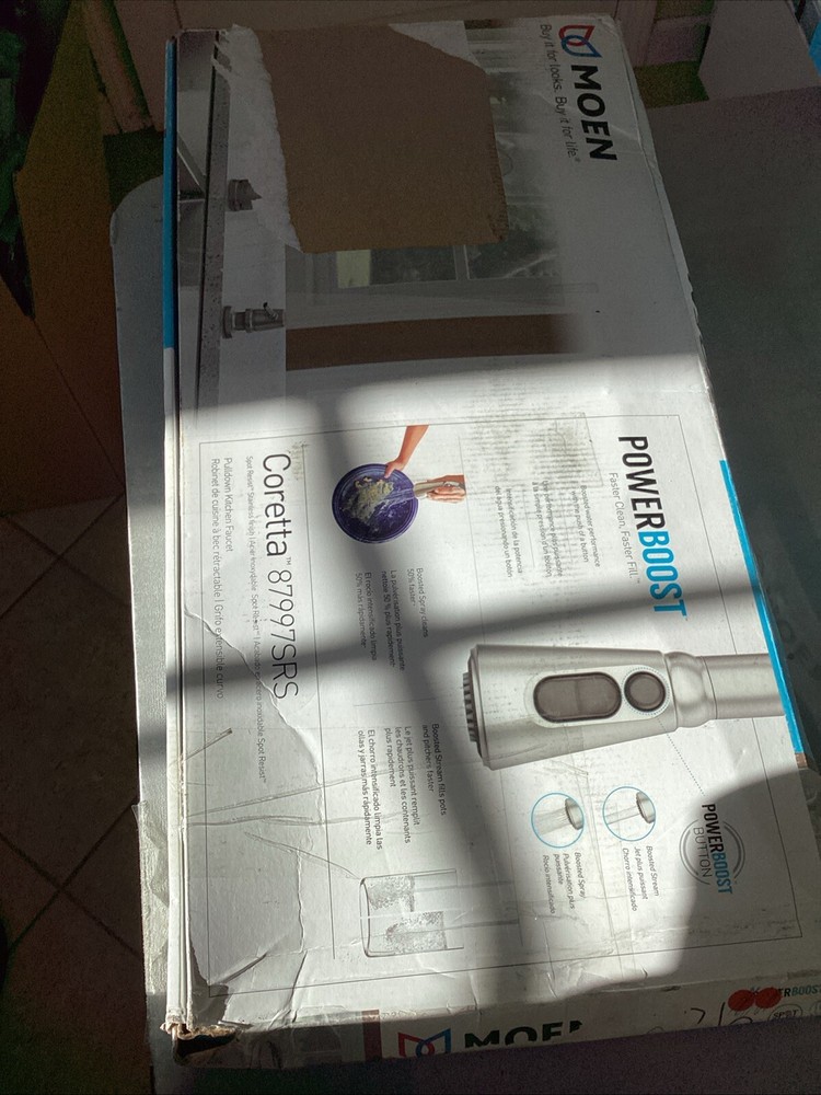 READ Moen Coretta 1-Handle Pull-Down Sprayer Kitchen Faucet w/Reflex Power Boost