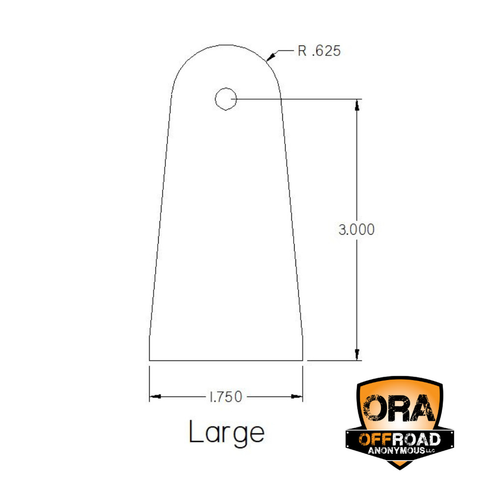 OFFROAD ANONYMOUS Slim Flat Base Tab-Quantity: Individually, Size: Large, Thickn