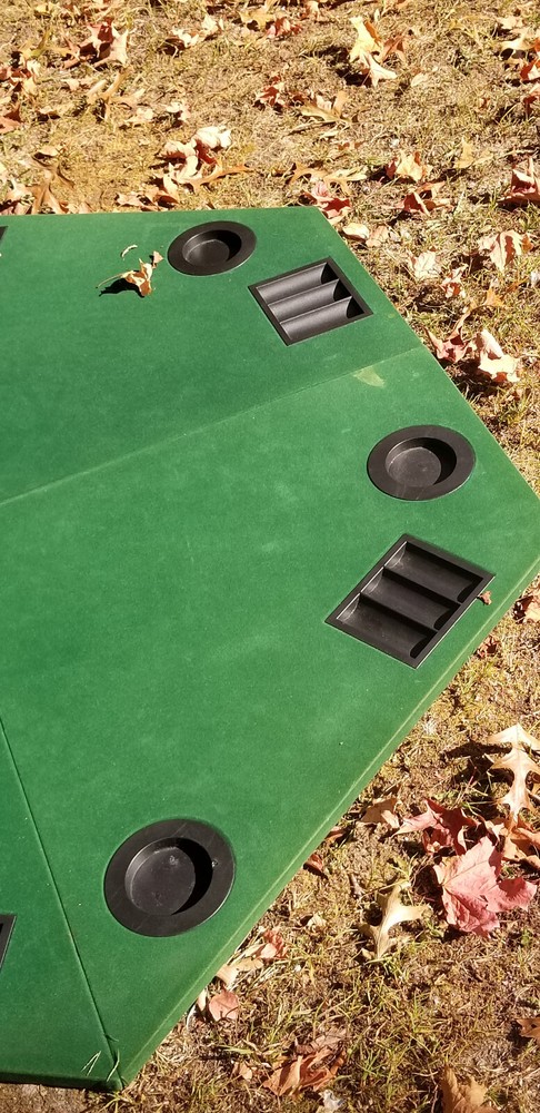 6 PERSON TABLE TOP FOLDABLE FELT POKER FOLDING GAME TABLE