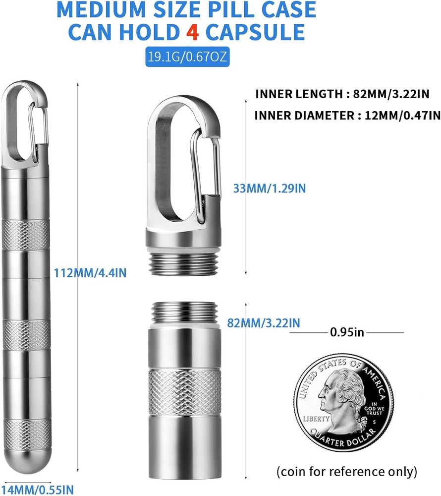 Waterproof Pill Box Case - Gray Titanium