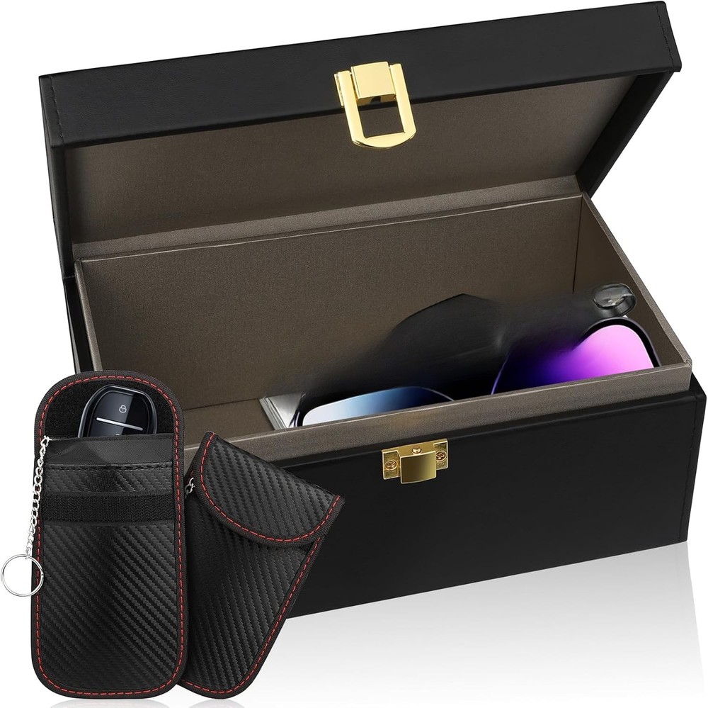 Car key shielding case with storage pouch, keyless remote control