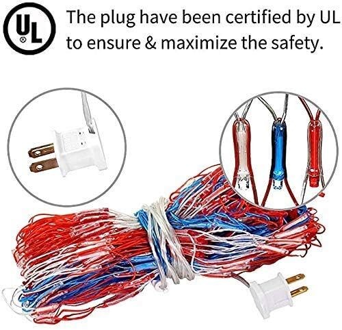 6.5ft x 3.3ft American Flag Net Light, 420 LED String Lights Party Garden Decor