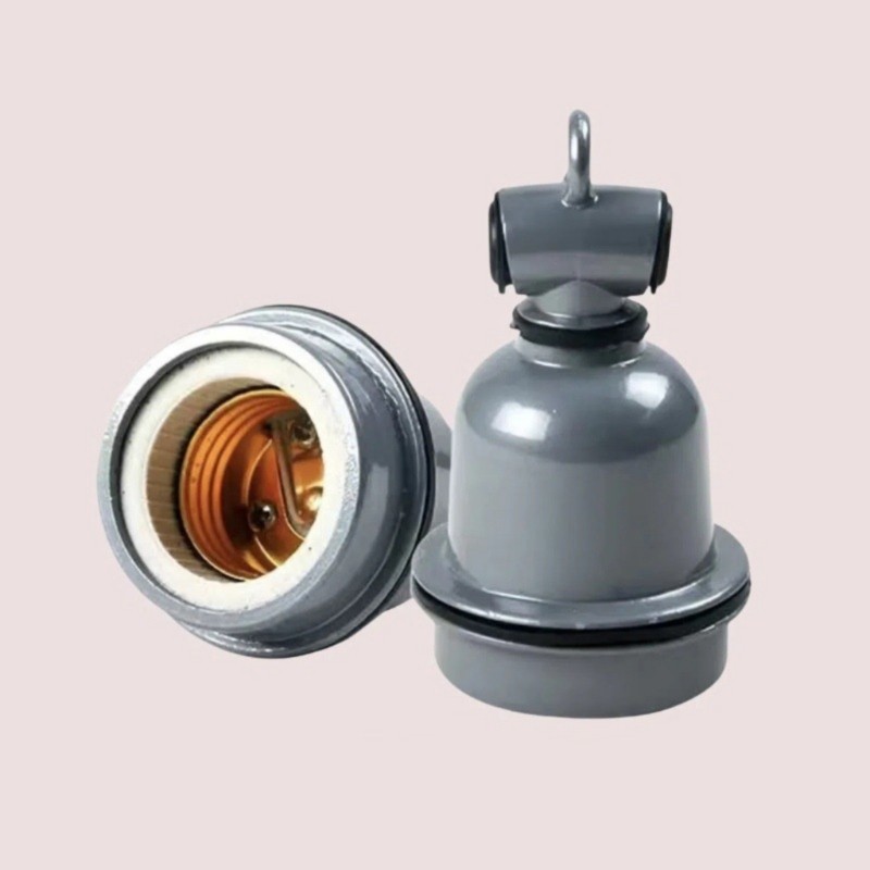 E27 Screw In Waterproof Light Socket with Heat Resistant Ceramic Head