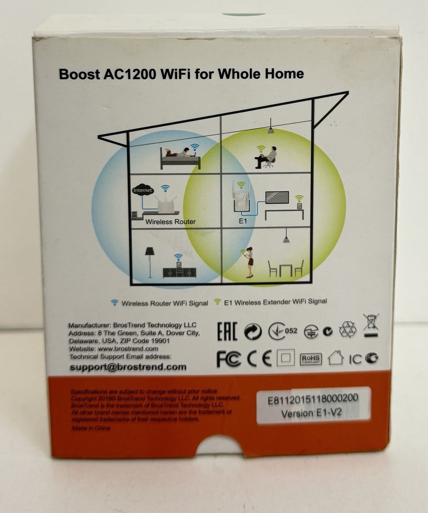 BrosTrend AC1200 Dual Band Extender Model E1