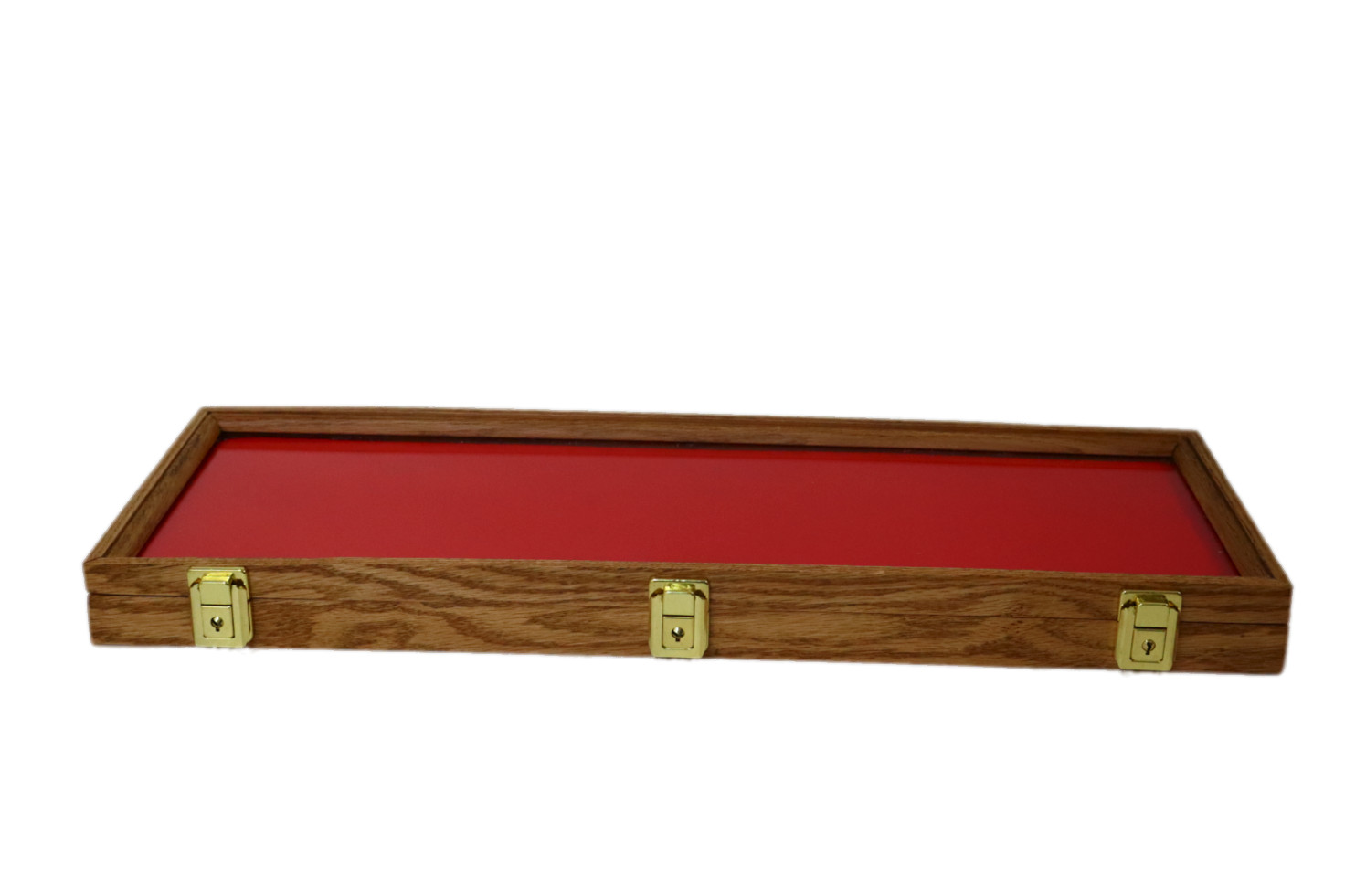 Oak Wood Display Case  9 x 25 x 2 for Arrowheads Knifes Collectibles & More