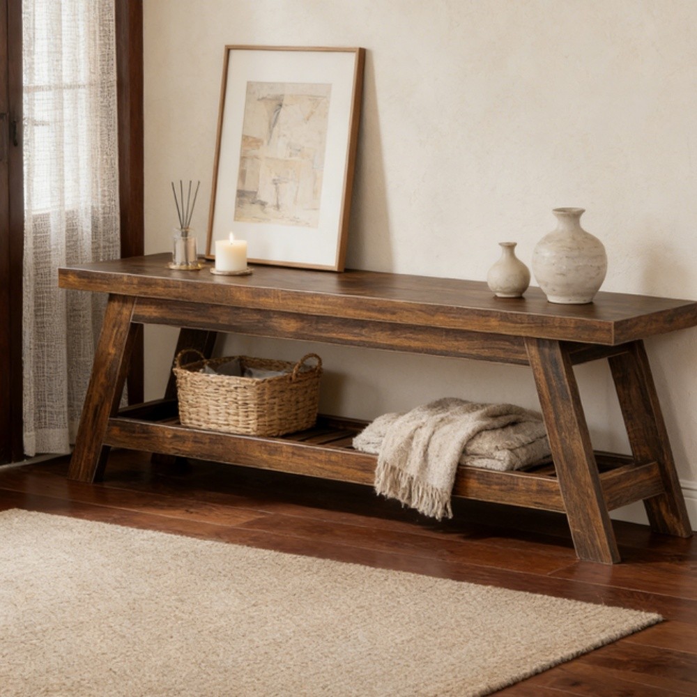 Solid Bench Stylish Wooden Bench
