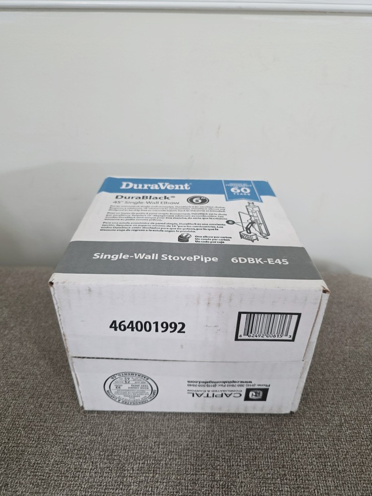 DURAVENT 6" DURABLACK- 45 Degree Elbow #6DBK-E45