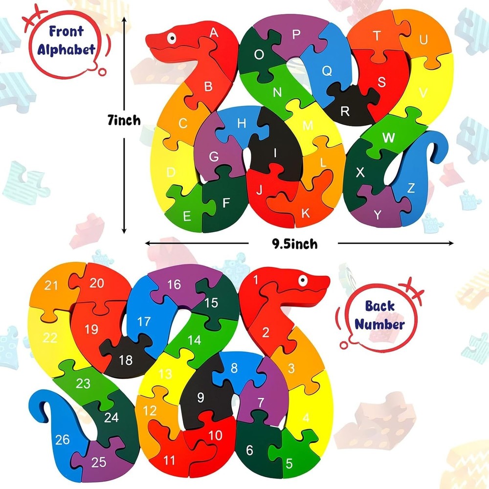 Interactive Snake Educational Puzzle - Develop Fine Motor Skills for Ages 3-5