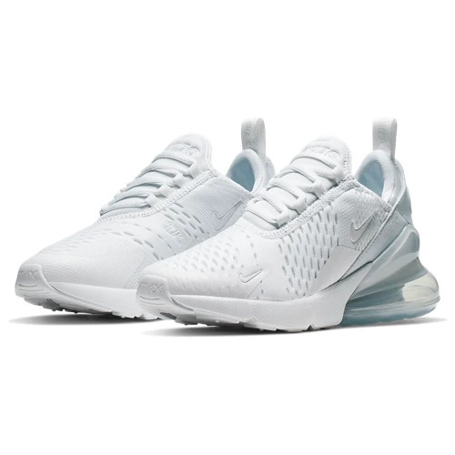 Nike Air Max 270 White Metallic Silver 943345-103 Size 4Y-7Y Boys Kids Women New