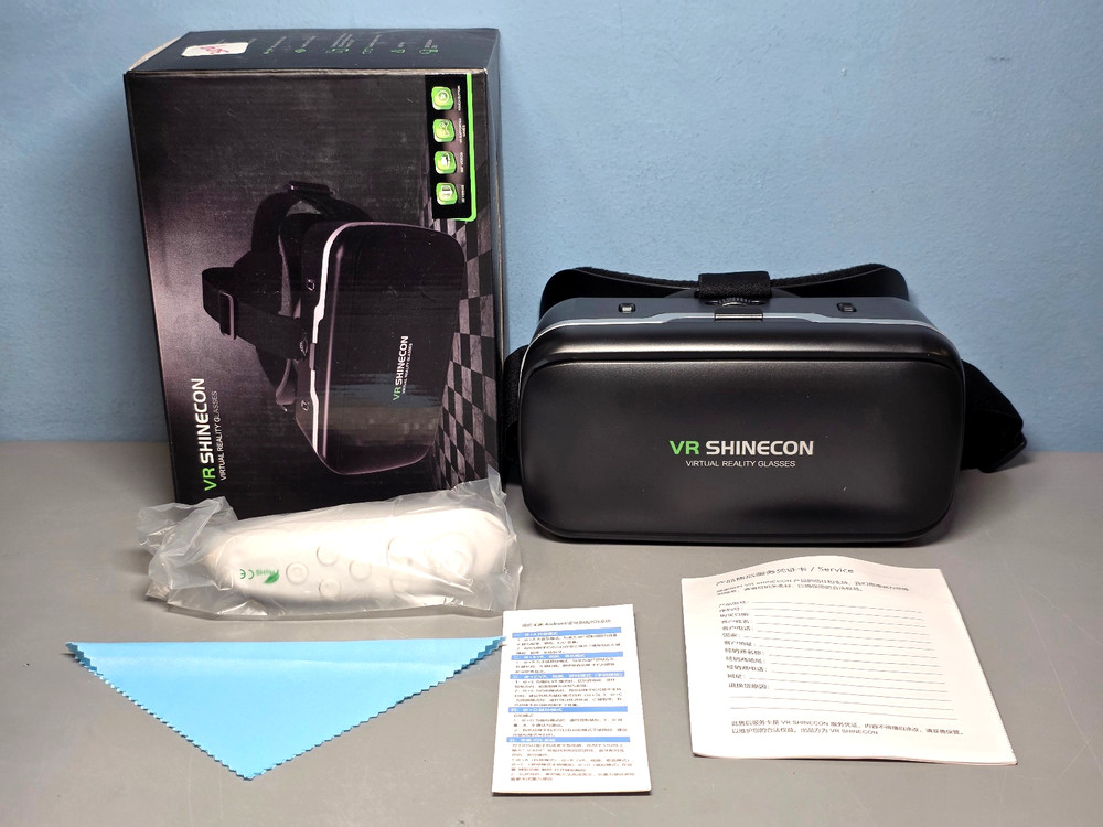 VR Shinecon Virtual Reality Glasses Smartphone Headset w/Controller New