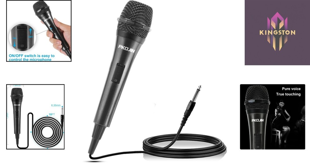 Plug & Play Dynamic Microphone for Karaoke - Lightweight & Comfortable Design