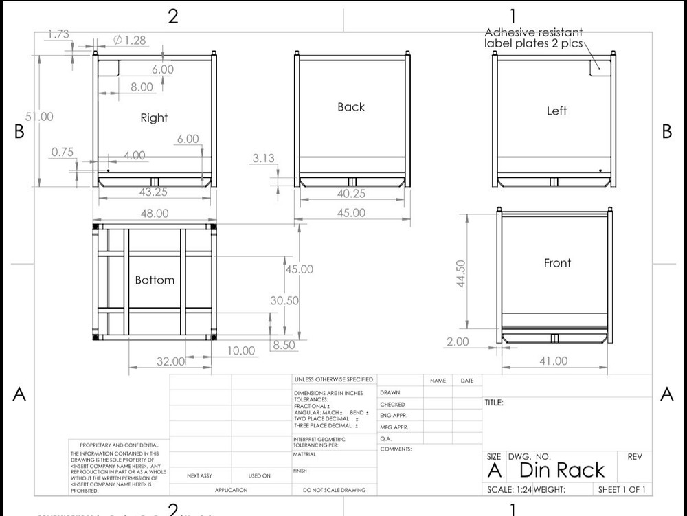 Industrial 48x45x51 Shipping Stack Racking With Removable Storage Dins