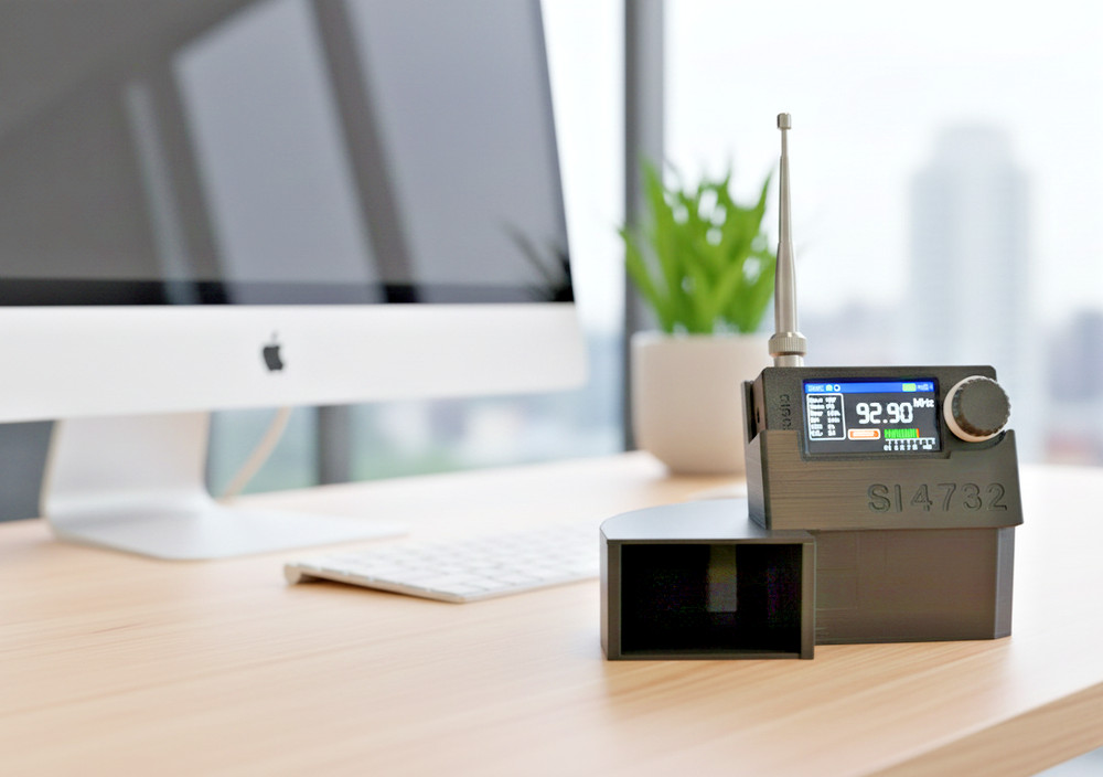 SI4732 Mini Stand – Black, Compact & Sturdy