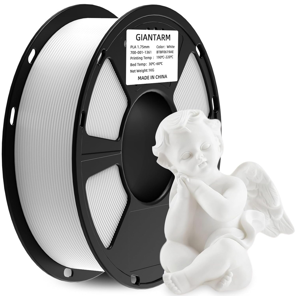 GIANTARM White PLA Filament 1.75mm, 1kg 2.2lb Spool